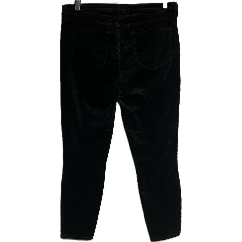 L'AGENCE Marguerite Velvet High Rise‎ 32 Jean Stretch Skinny Noir Black US - Picture 3 of 6
